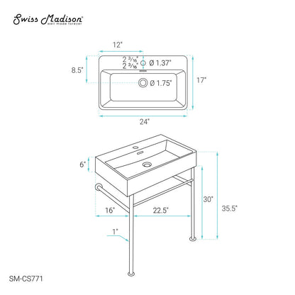 Swiss Madison Claire 24 Console Sink