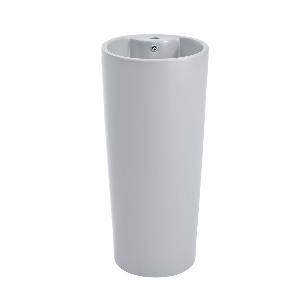 Swiss Madison Monaco Circular Basin Pedestal Sink Matte Grey