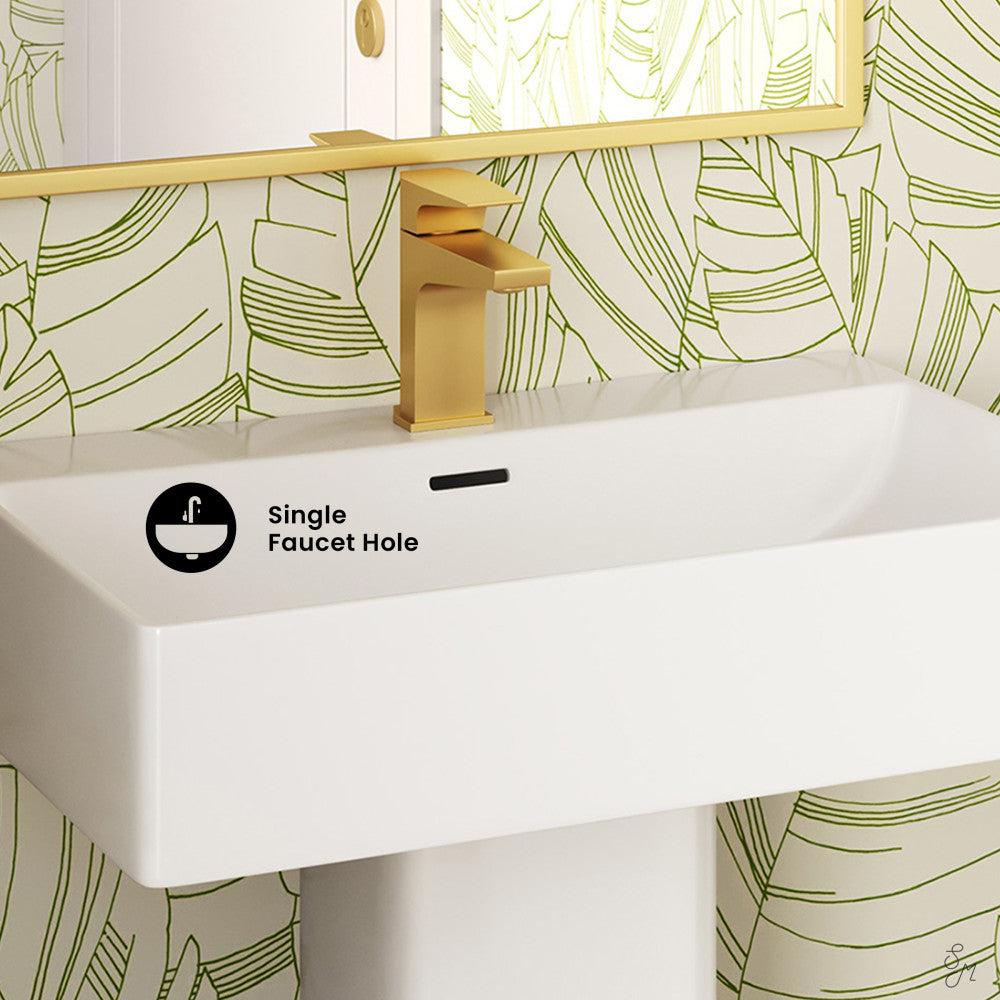Swiss Madison Concorde Square Two-Piece Pedestal Sink