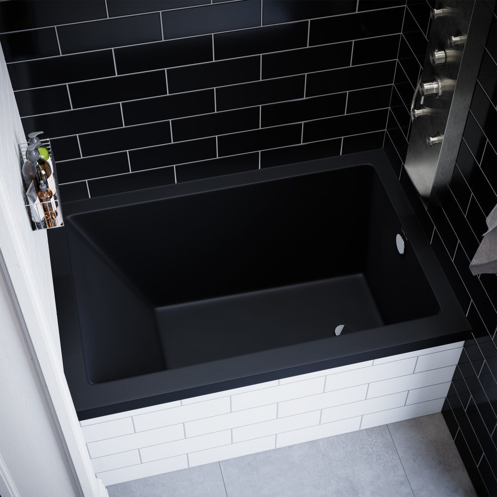 Swiss Madison Voltaire 48" x 32" Right-Hand Drain Alcove Bathtub in Matte Black