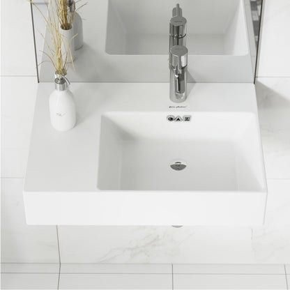 Swiss Madison St. Tropez 24" Rectangle Wall-Mounted Sink with Right Side Faucet Mount