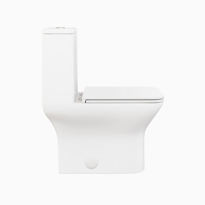 Swiss Madison Carre One Piece Square Toilet Dual Flush 1.1/1.6 gpf in Matte White