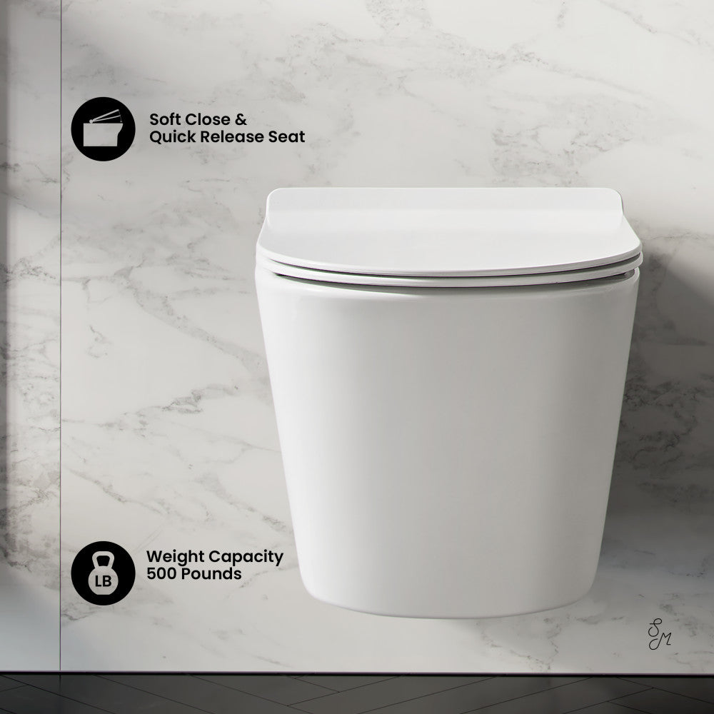 Swiss Madison Swiss Madison Well Made Forever SM-WK465-01C - Calice Wall-Hung Round Toilet Bundle, Glossy White