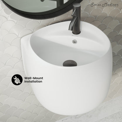 Swiss Madison Ivy Wall-Mount Sink in Matte White