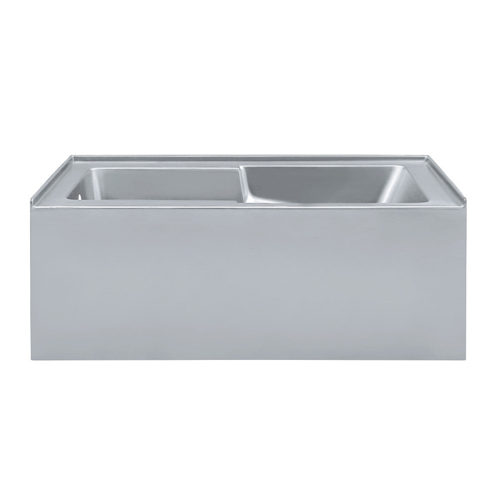 Swiss Madison Voltaire 60" x 32" Left-Hand Drain Alcove Bathtub with Apron and Armrest in Matte Grey