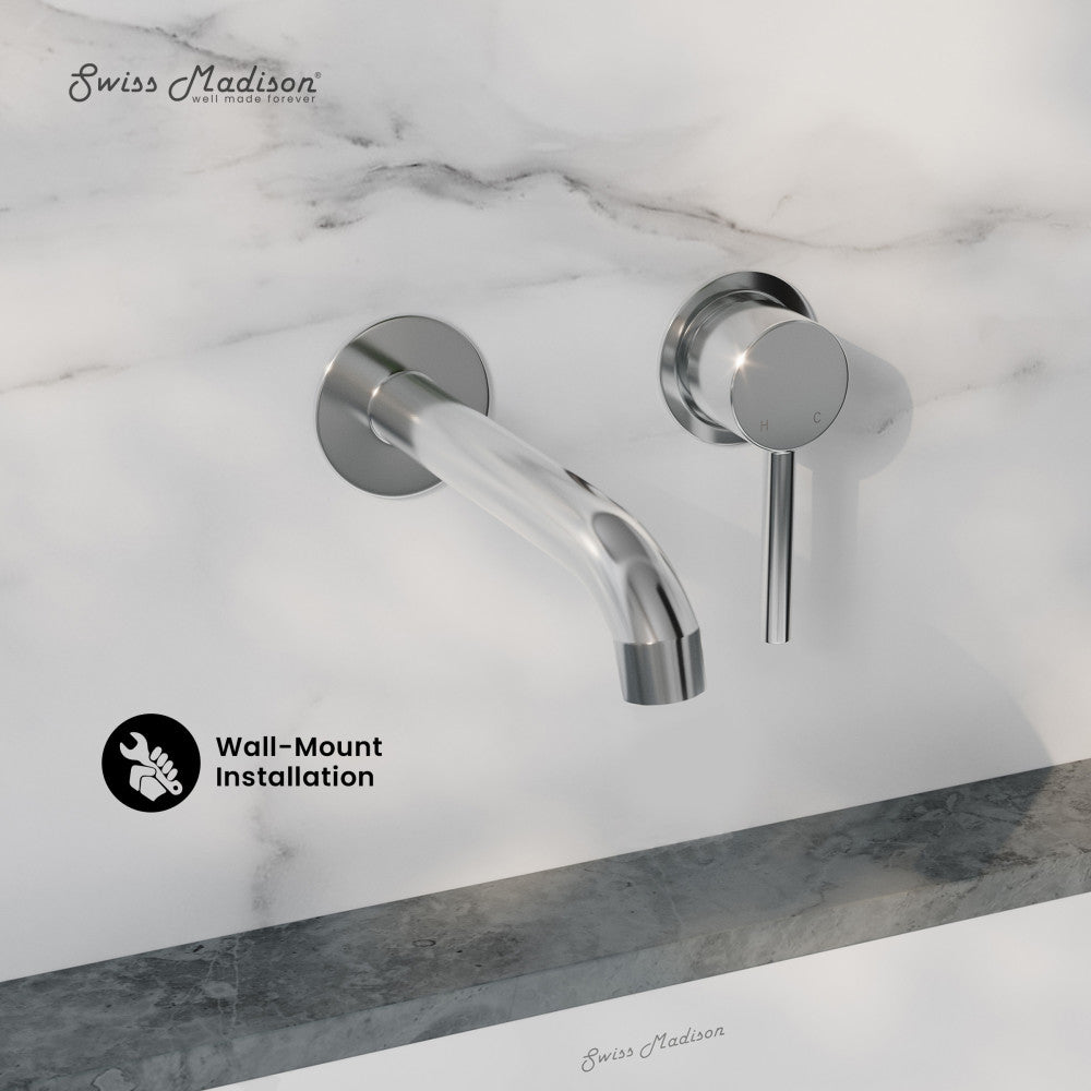 Swiss Madison Ivy Single-Handle Wall Mount Bathroom Faucet in Polished Chrome