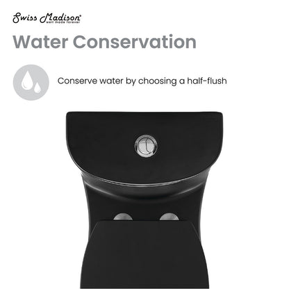 Swiss Madison Sublime One-Piece Elongated Toilet Dual-Flush in Matte Black 1.1/1.6 gpf