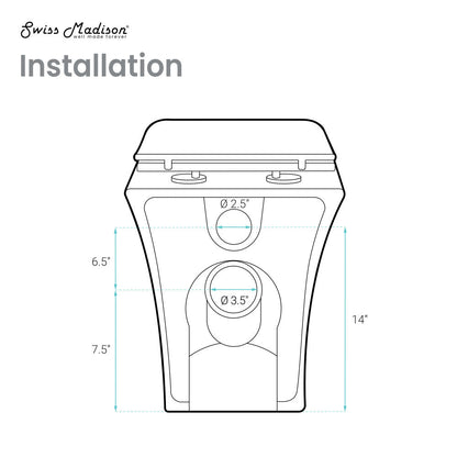Swiss Madison Carre Back-To-Wall Square Toilet Bowl