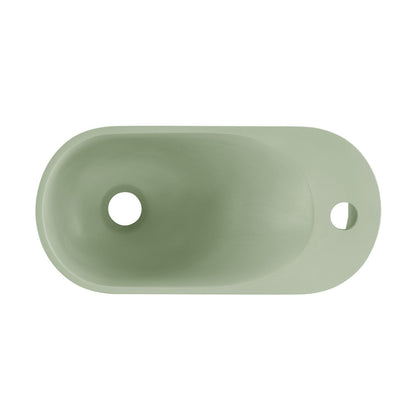 Swiss Madison Terre 18" Right Side Faucet Wall-Mount Bathroom Sink in Palm Green
