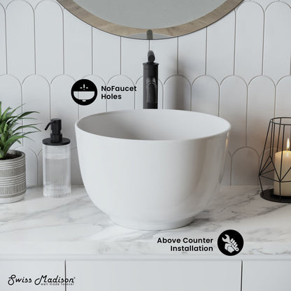 Swiss Madison Calice 15'' Vessel Sink in White