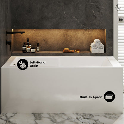 Swiss Madison Claire 60" x 32" Left-Hand Drain Drain Alcove Tub with Corner Apron