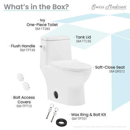 Swiss Madison Ivy One-Piece Toilet Left Side Flush 1.28 gpf