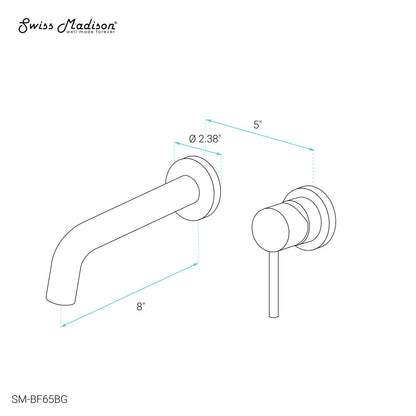 Swiss Madison Ivy Single-Handle Wall Mount Bathroom Faucet in Brushed Gold