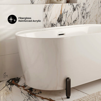 Swiss Madison Monaco 59" Freestanding Bathtub with Matte Black Stand