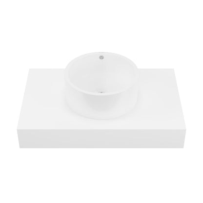 Swiss Madison Monaco 36" Floating Bathroom Shelf with Vessel Sink in Glossy White