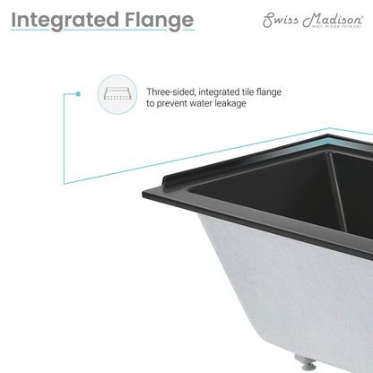 Swiss Madison Voltaire 60" x 30" Left-Hand Drain Alcove Bathtub in Matte Black
