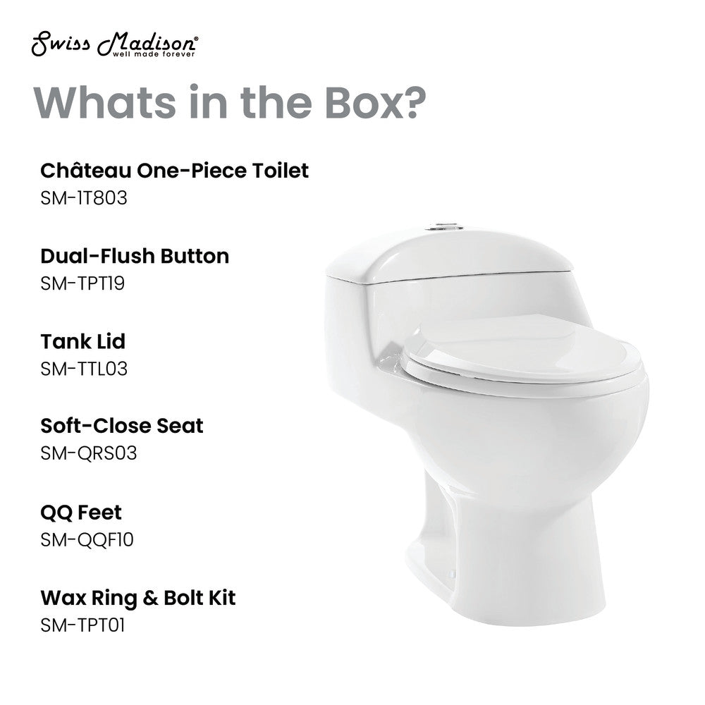 Swiss Madison Chateau One-Piece Elongated Toilet Dual-Flush 1.1/1.6 gpf