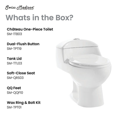 Swiss Madison Chateau One-Piece Elongated Toilet Dual-Flush 1.1/1.6 gpf