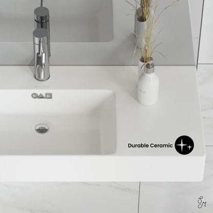 Swiss Madison St. Tropez 30" Rectangle Wall-Mounted Sink with Left Side Faucet Mount