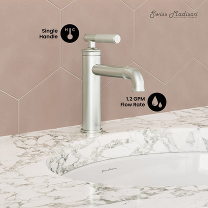 Swiss Madison Avallon Single Hole, Single-Handle Sleek, Bathroom Faucet in Brushed Nickel