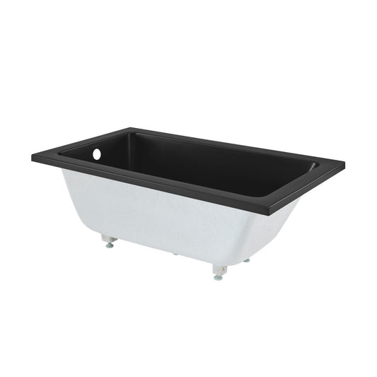 Swiss Madison Voltaire 54" x 30" Reversible Drain Drop-In Bathtub in Matte Black