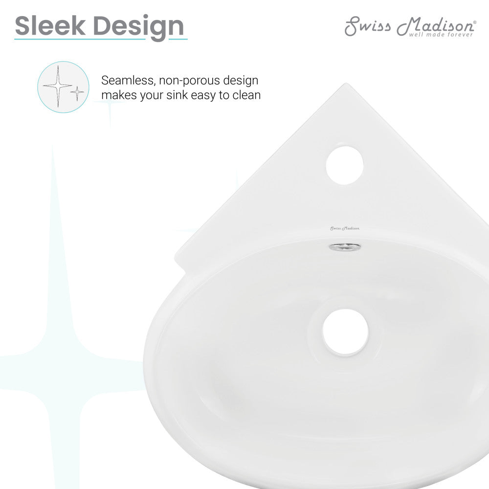 Swiss Madison Plaisir Corner Wall Hung Sink