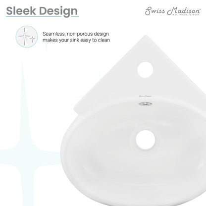 Swiss Madison Plaisir Corner Wall Hung Sink