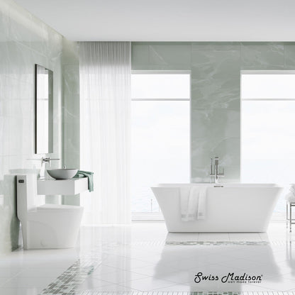 Swiss Madison St. Tropez One Piece Elongated Toilet Side Flush 1.28 gpf with Black Hardware