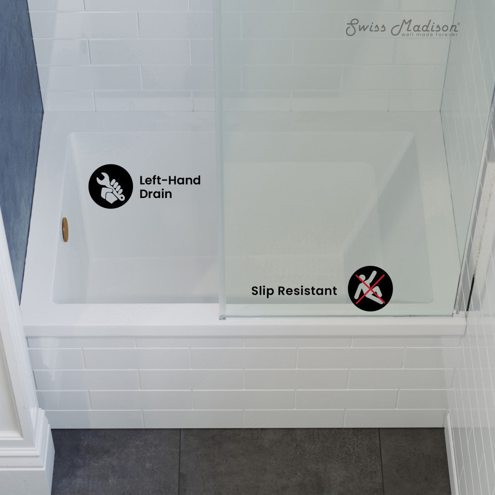 Swiss Madison Voltaire 48" x 32" Left-Hand Drain Alcove Bathtub