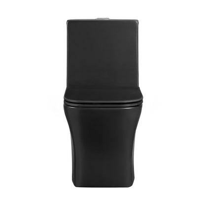 Swiss Madison Concorde One-Piece 12" Rough-in 1.1/1.6 GPF Dual Top Flush Square Toilet in Matte Black