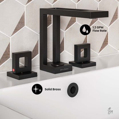 Swiss Madison Pierre Widespread, Double Handle, Bathroom Faucet in Matte Black