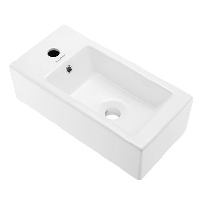 Swiss Madison Voltaire 19.5 x 10 Rectangular Ceramic Wall Hung Sink with Left Side Faucet Mount
