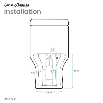 Swiss Madison Carre One-Piece Square Toilet Left Side Flush Handle Toilet 1.28 gpf