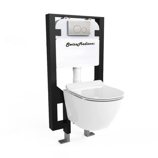 Swiss Madison St. Tropez Wall Hung Toilet Bundle (SM-WT449, SM-WC424, SM-WC001C)