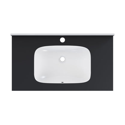Swiss Madison Avancer 36'' Wall Mount Sink In Black Marquina