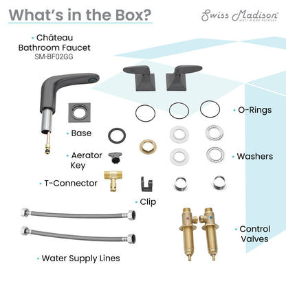 Swiss Madison Chateau 8 in. Widespread, 2-Handle, Bathroom Faucet in Gunmetal Grey