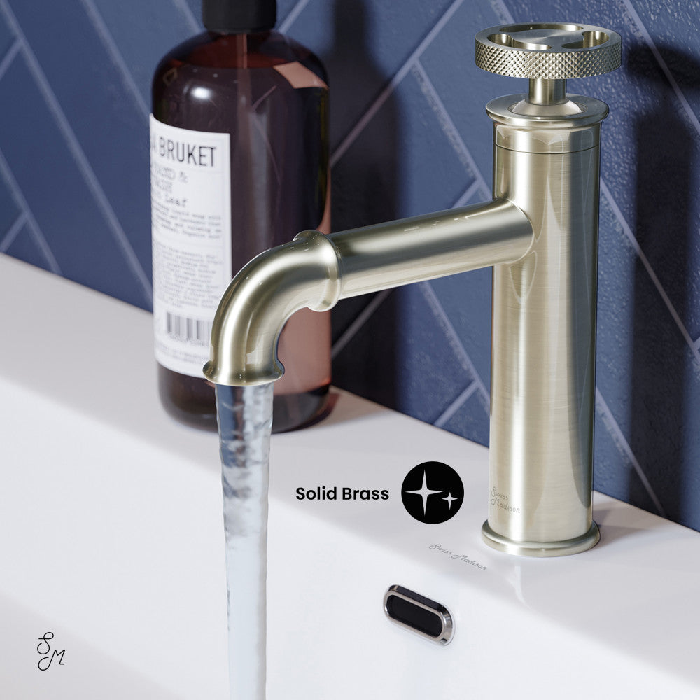 Swiss Madison Avallon Single Hole, Single-Handle Wheel, Bathroom Faucet in Brushed Nickel
