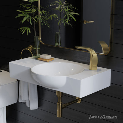 Swiss Madison Chateau 30" Right Side Faucet Wall-Mount Bathroom Sink