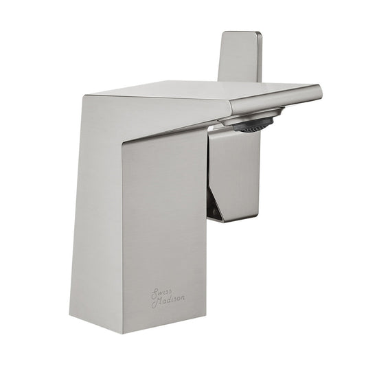 Swiss Madison Carre Single Hole, Single-Handle, Bathroom Faucet in Brushed Nickel