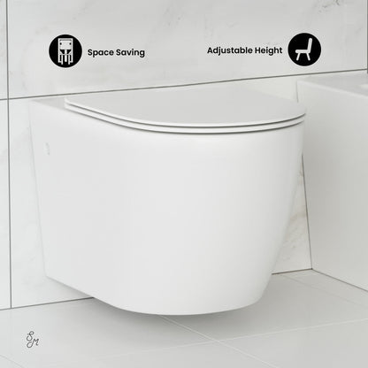 Swiss Madison St. Tropez Wall hung Toilet Bowl, Black Hardware