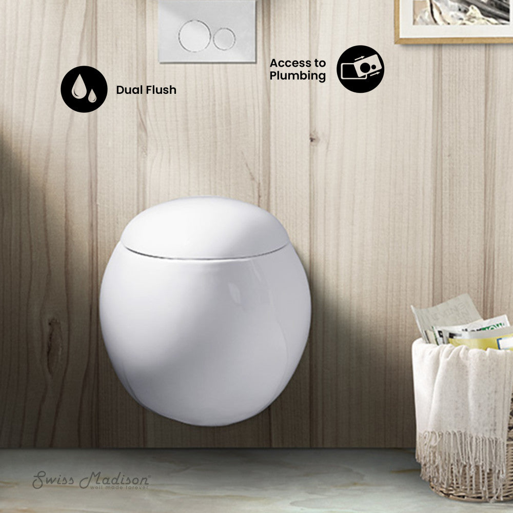 Swiss Madison Plaisir Wall-Hung Elongated Toilet Bowl