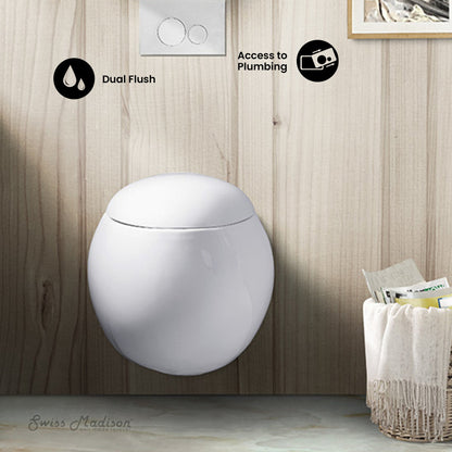 Swiss Madison Plaisir Wall-Hung Elongated Toilet Bowl