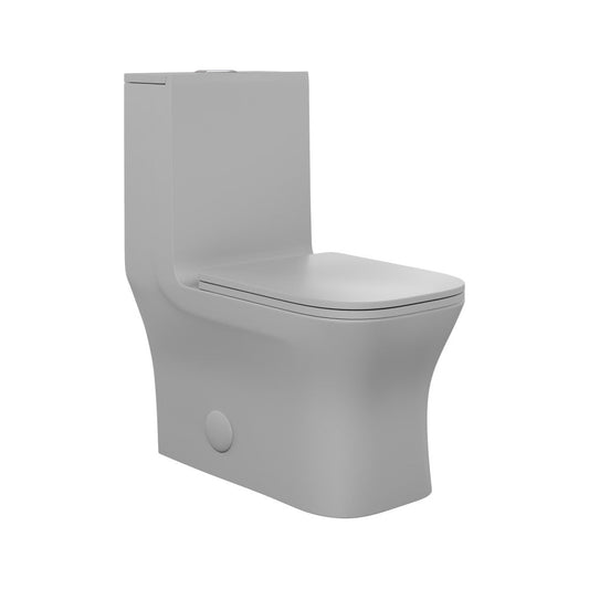 Swiss Madison Concorde One Piece Square Toilet Dual Flush in Matte Grey 1.1/1.6 gpf