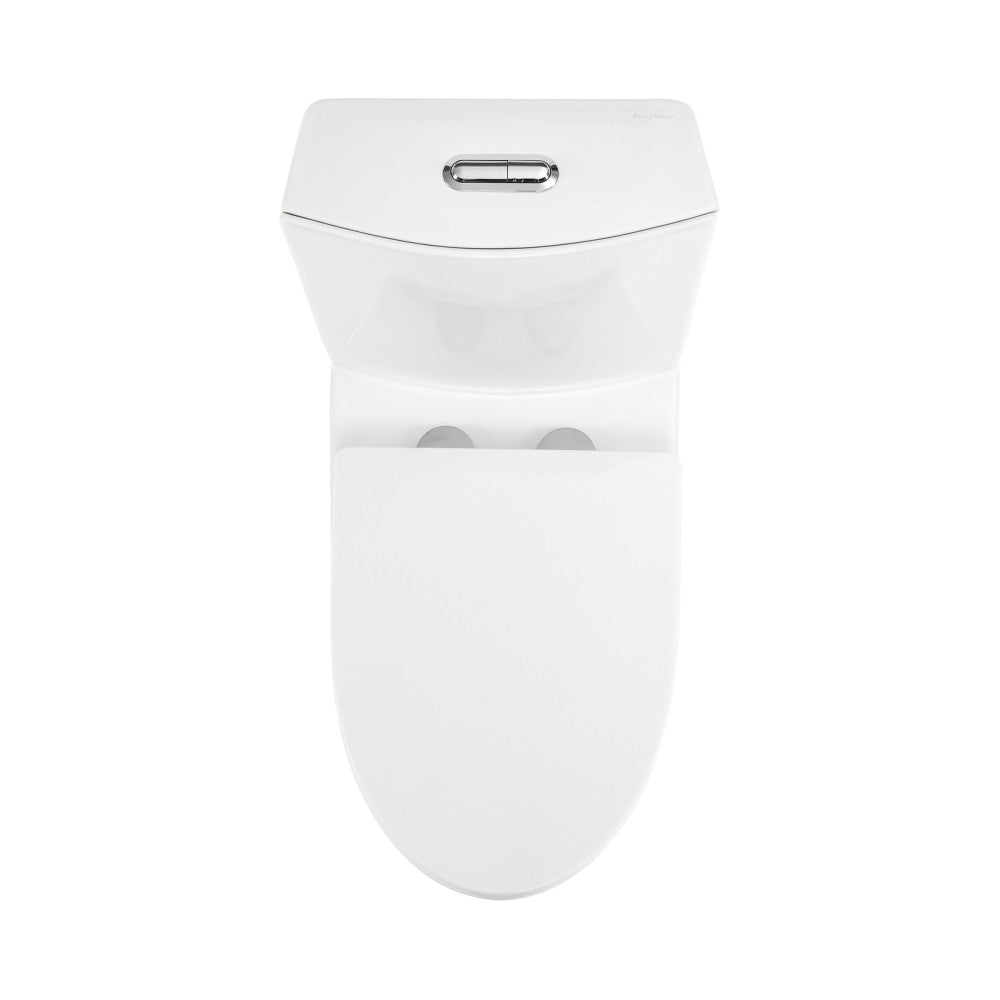 Swiss Madison St. Tropez Two-Piece 12" Rough-in 1.1/1.6 GPF Dual Top Flush Elongated Toilet in Glossy White