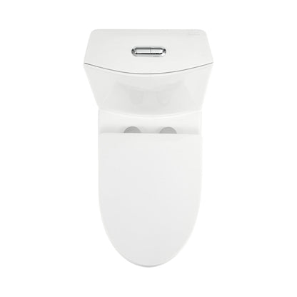 Swiss Madison St. Tropez Two-Piece 12" Rough-in 1.1/1.6 GPF Dual Top Flush Elongated Toilet in Glossy White
