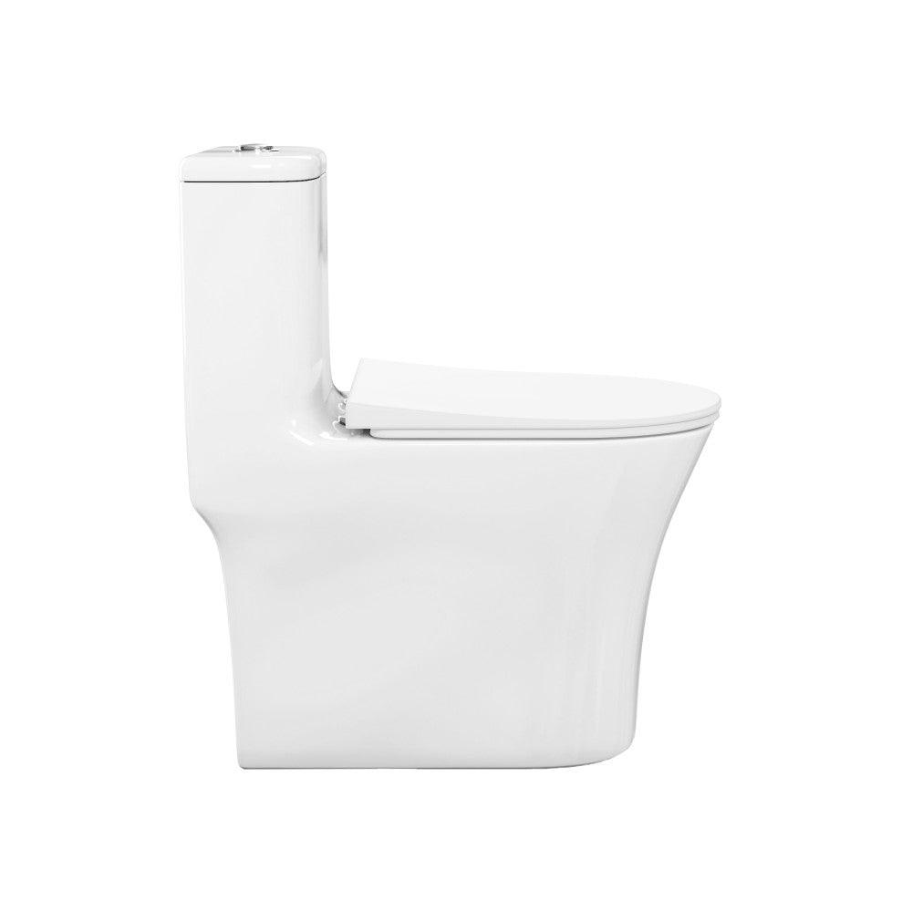 Swiss Madison TWISTER Dual Flush, Cascade One-Piece Compact Toilet, 1.1/1.6 GPF