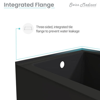 Swiss Madison Voltaire 60" x 32" Left-Hand Drain Alcove Bathtub with Apron in Matte Black