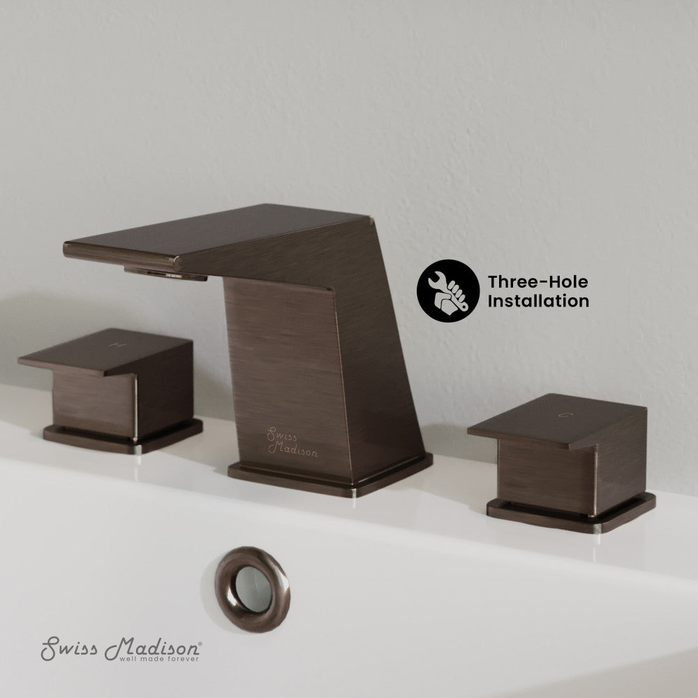 Swiss Madison Carre 8 in. Widespread, 2-Handle, Bathroom Faucet in Oil Rubbed Bronze