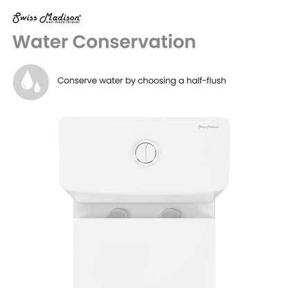 Swiss Madison Carre One Piece Square Toilet Dual Flush 1.1/1.6 gpf in Matte White