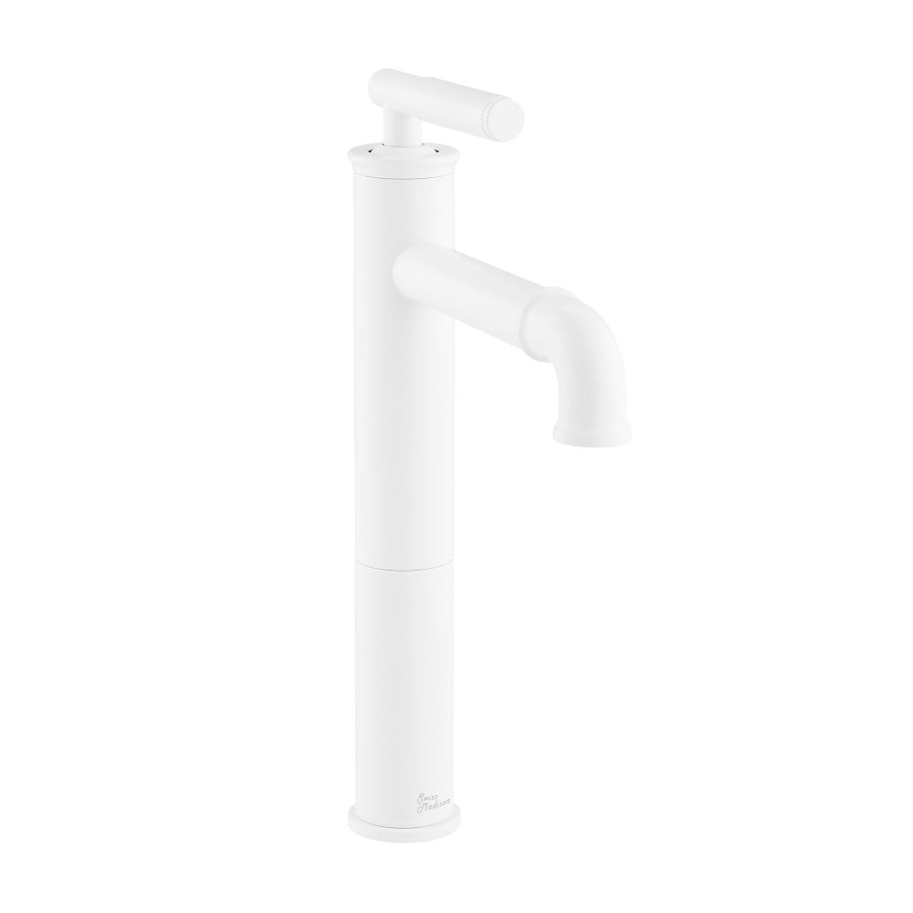Swiss Madison Avallon Single Hole, Single-Handle Sleek, High Arc Bathroom Faucet in Matte White
